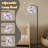  Arc Floor Lamp iridescent butterflies white Tall Modern Standing Lamp LED Adjustable Linen Lampshade 3 Color Temperatures