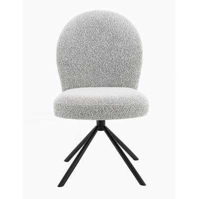 Lawton Grey Boucle Side Chair With Swivel (Set Of 2)