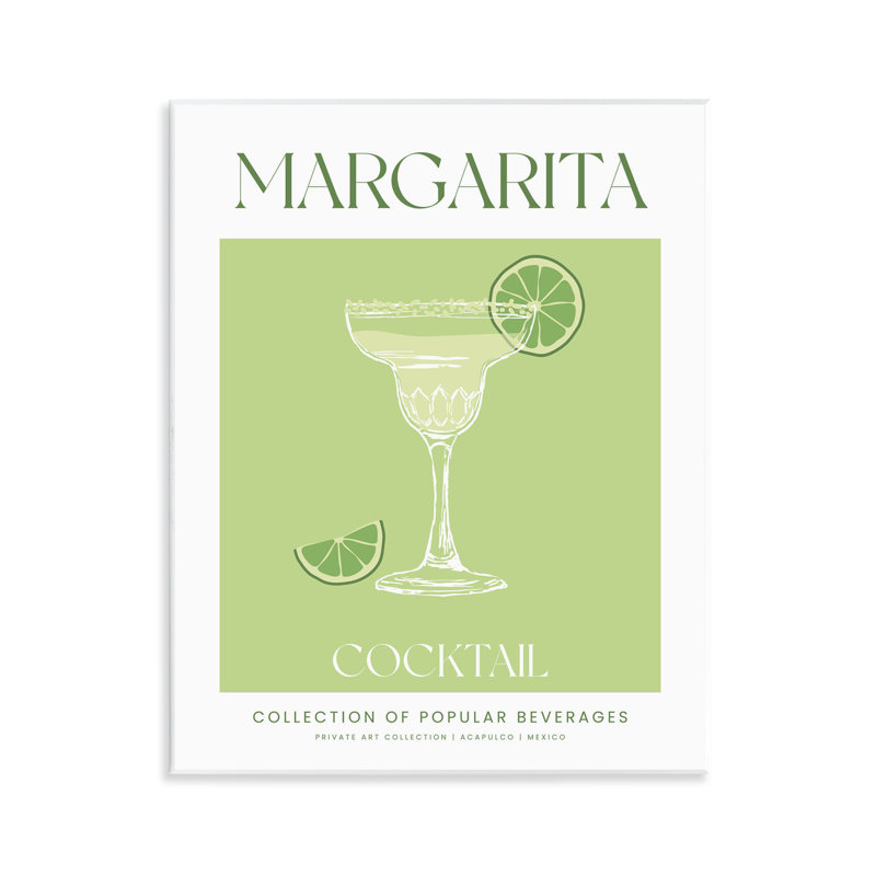 Art mural "Minimal Margarita Cocktail", par lettré et doublé