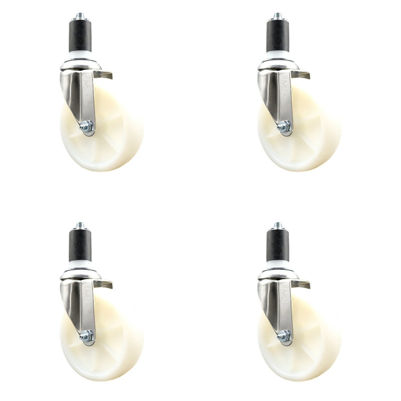 Roulettes pivotantes, H 5 po x l 5 po