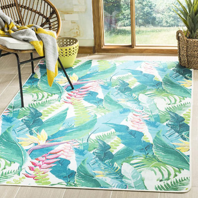 Wingler Performance Machine Washable Floral Rug