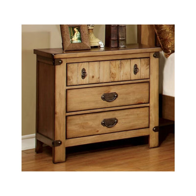 Transitional Bedroom Nightstand In Weathered With Felt-Lined Box And Contemporary Solid Wood Appearance Socket