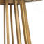 Table de salle à manger d'extérieur ronde en bois d'acacia avec une structure résistante aux intempéries et une conception à lattes classique pour les repas Alfresco de style bistro.