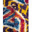 Tapis unique bleu / rouge / jaune 7 pi 10 po x 10 pi 4 po Overdyed