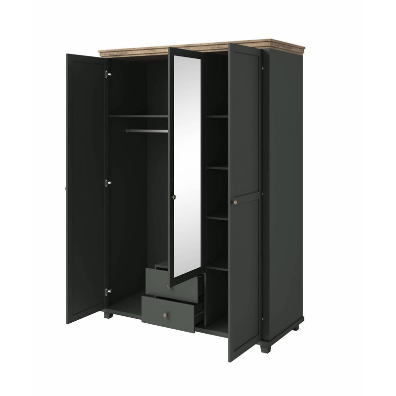 Nielsine 3 Door Manufactured Wood Wardrobe