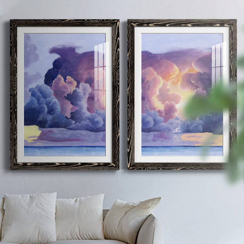 Magnifique ciel I - ensemble de 2 reproductions d'art sur papier encadré, H 31,5 po x l 47 po x P 1,5 po, Papier encadré noir