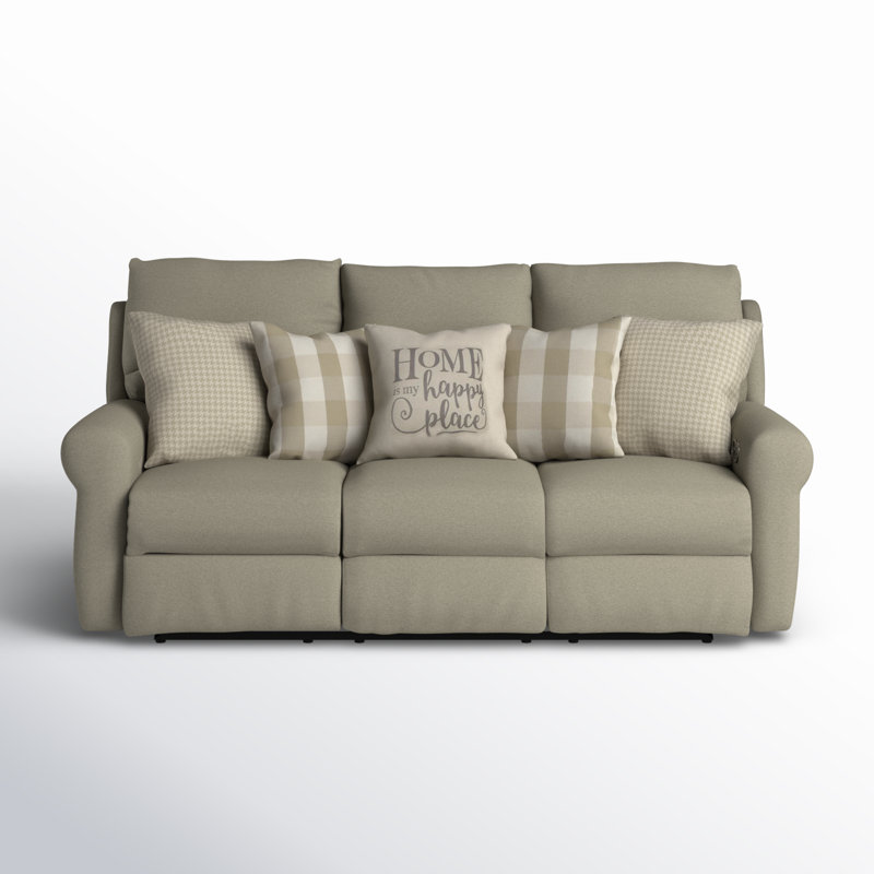 Aneeta Lay Flat Reclining Sofa, Beige, Power