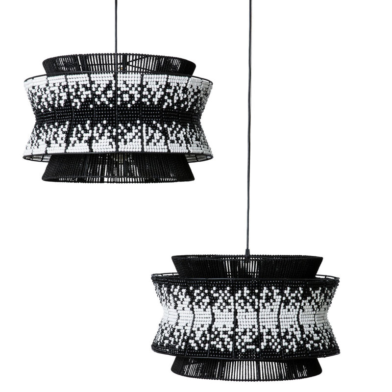 Liz Pendant, White/Black