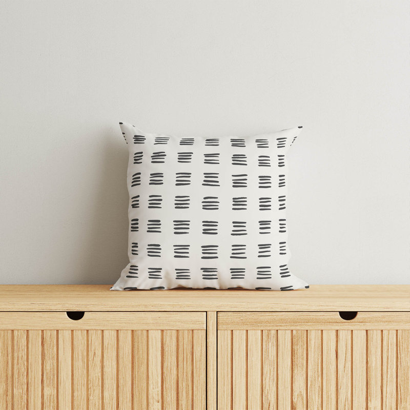 Dash Ivory Charcoal Throw Pillow, 18"H x 18"W