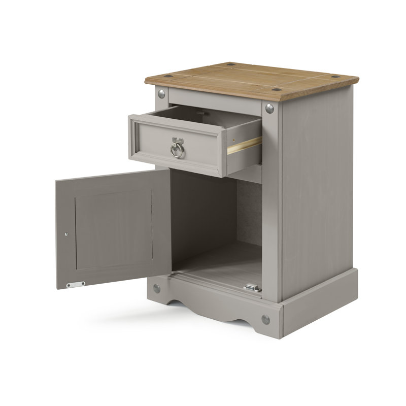 Bridewell 45cm W Bedside Table, Grey