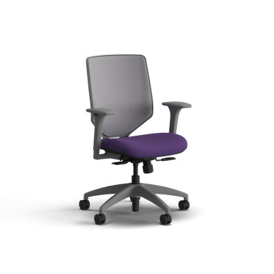 Chaise de bureau ergonomique HON Solve Mesh, structure en titane, iris