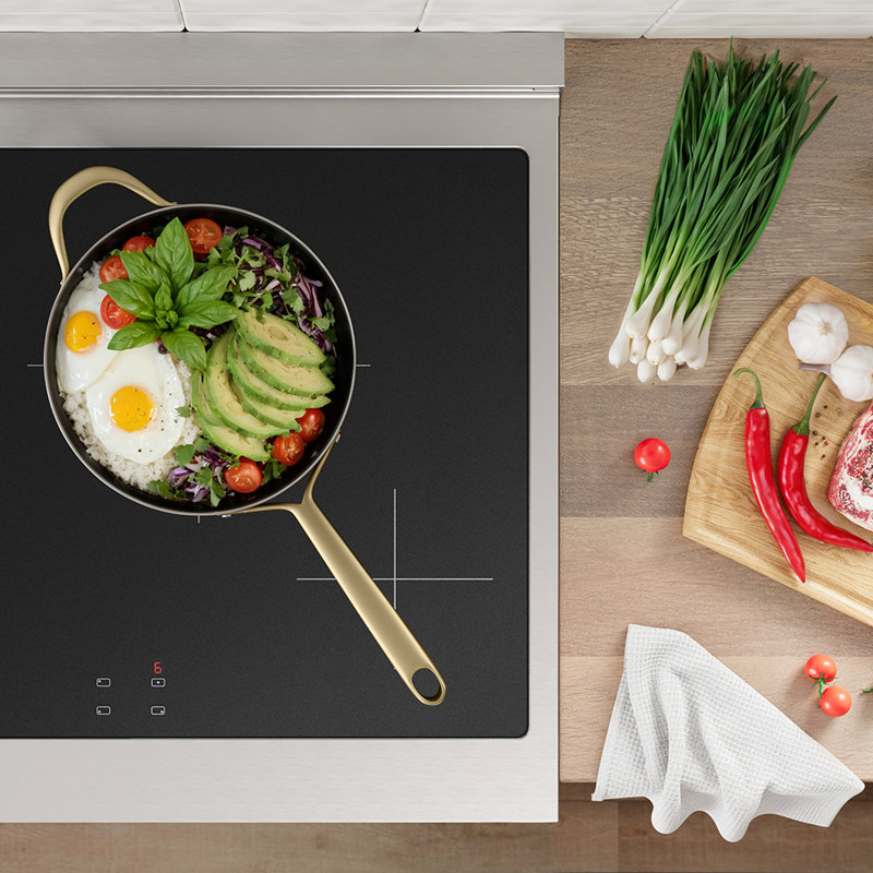 ZLINE Autograph 30 in. Paramount Induction Range with 4 Element Cooktop & Matte Black Accents, Champagne Bronze