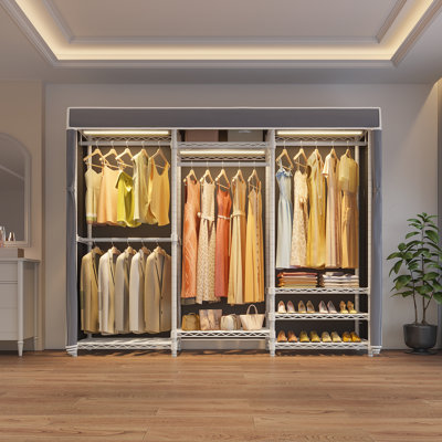 VIPEK V5L Covered Clothes Rack with Dimmable LED Lights, Closet Rack with Cover