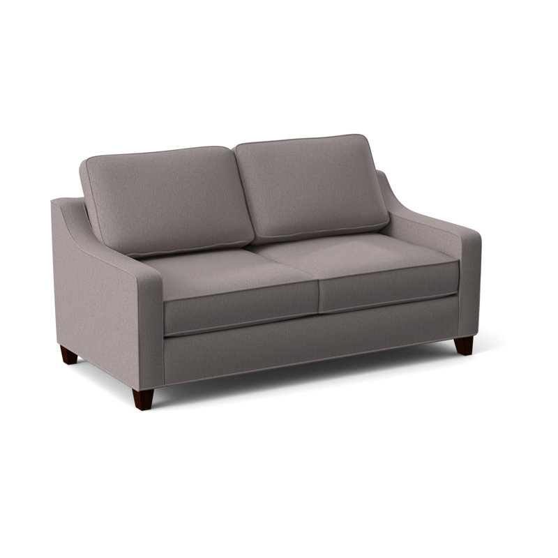 Clark 74" Square Arm Sofa with Reversible Cushions, Empire Mahogany, Antic Sahara