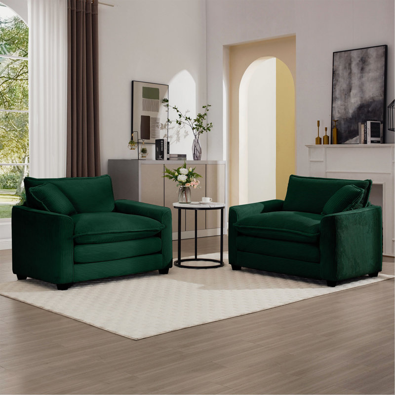 Ensemble de canapés profonds luxueux et sophistiqués avec deux chaises simples, convenant à la chambre à coucher et au bureau
