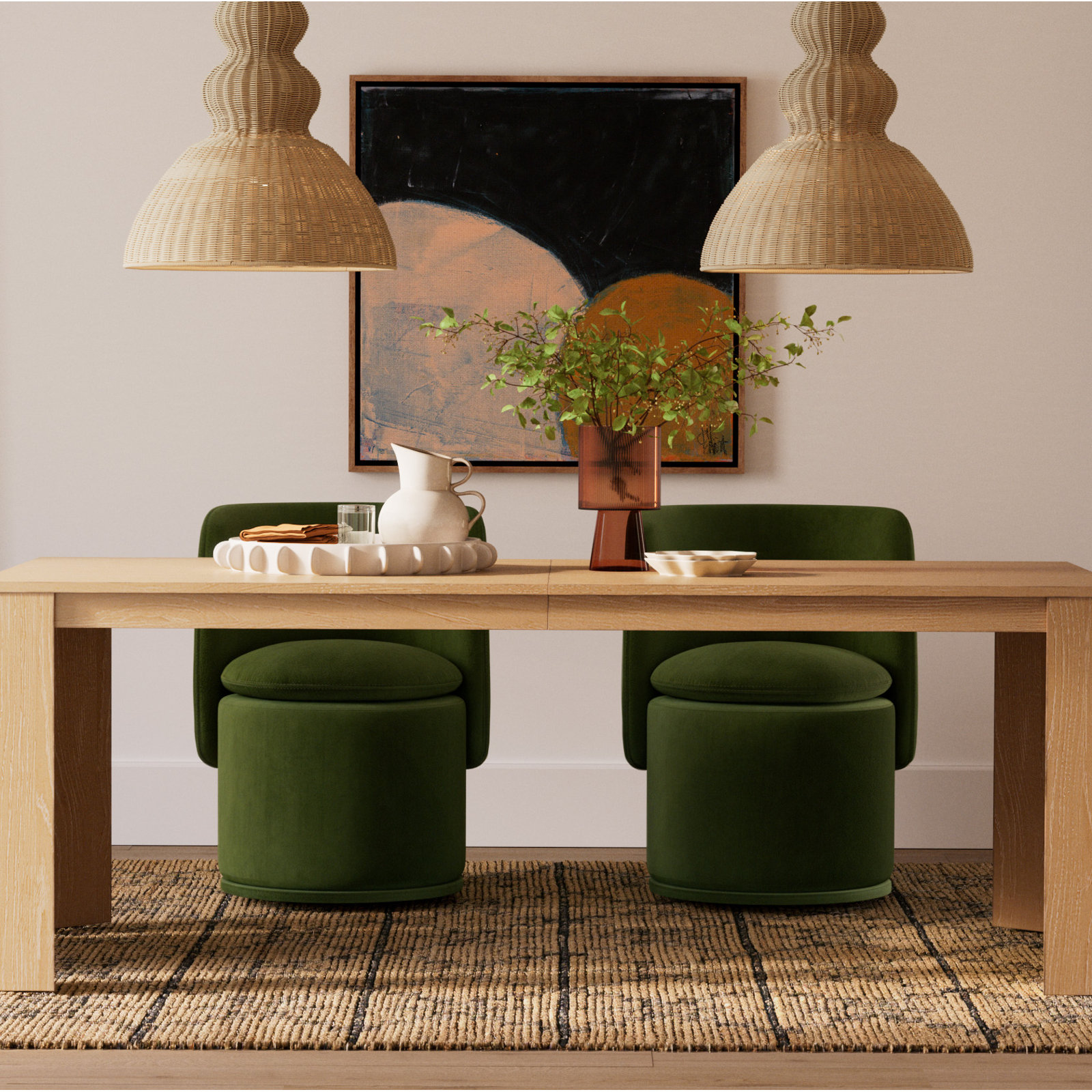 Chris Loves Julia x Loloi Judy Natural Graphite Rug, Rectangle 5' x 7'6"