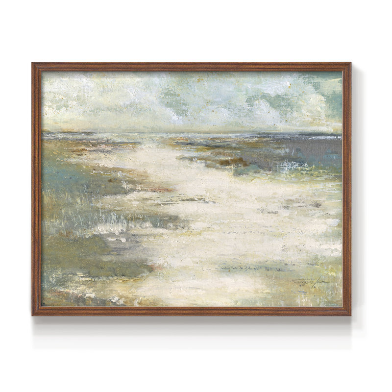 Misty Coast - reproduction encadrée - réarmable, H 11 po x l 14 po, Noyer