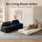 Single Futon Sofa Bed Folding,Convertible Sleeper with Pillow and Back Support,Comfy Beanbag Sofa Couch Portable Mattress For Living Room Bedroom,Blue-359842019