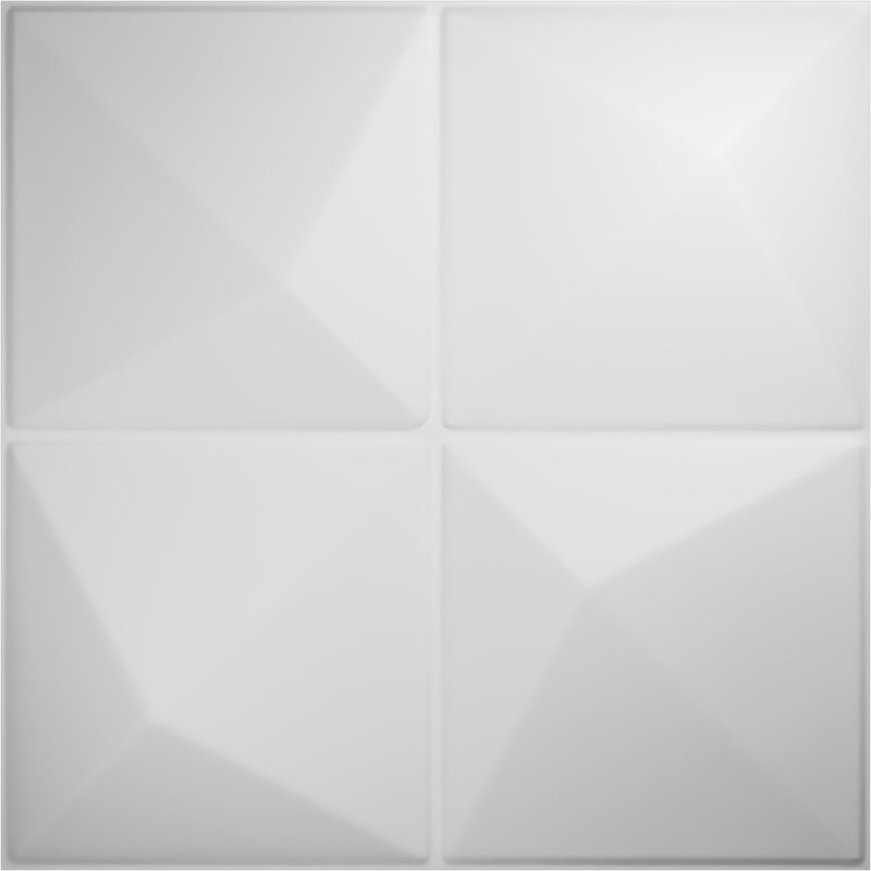 Panneau mural 3D 19,625 "x 19,625" en blanc (paquet de 10)
