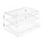 Vitrine de boulangerie, vitrine à pâtisserie commerciale à 2 niveaux, boîte à pain en acrylique transparent pour la cuisine, armoire à gâteaux avec porte arrière magnétique pour beignet à dessert, 20,7 po x 15,7 po x 12 po