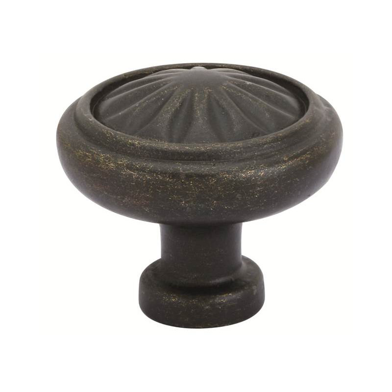 Poignée d'armoire ronde en bronze Emtek Tuscany, Patine bronze moyen, H 1,25 po x l 1,25 po x P 1,25 po