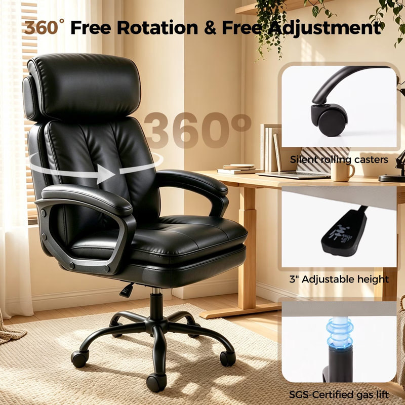 Rebrilliant Foam Padding Office Chair, Black
