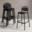 Tabouret de bar empilable de 76 cm (29,9 po), tabouret de comptoir en plastique résistant aux intempéries, sans assemblage, avec dossier et assise imitation rotin pour une utilisation intérieure et extérieure.-1331270205