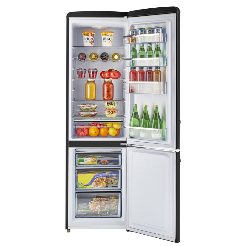 Classic Retro 21.6" Manual Defrost 8.7 cu. ft. ENERGY STAR Certified Bottom Freezer Refrigerator, Black