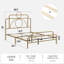 Lit plateforme en métal avec support central en métal et lattes de bois-816145147-816145148
