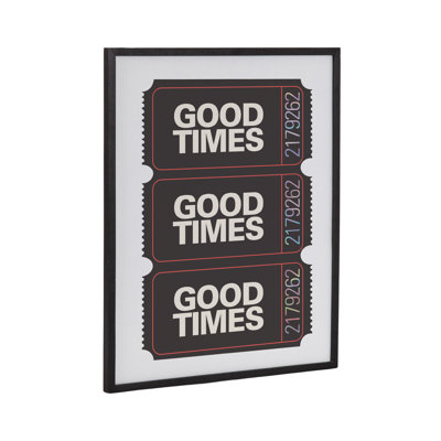 «Preppy Retro positive Quote Good Times» par The Creative Bunch Studio, reproduction d'art encadrée