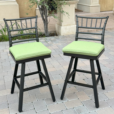 Aluminum 26 Inch Swivel Bar Stool with Cushion(set of 2) by Lark Manor