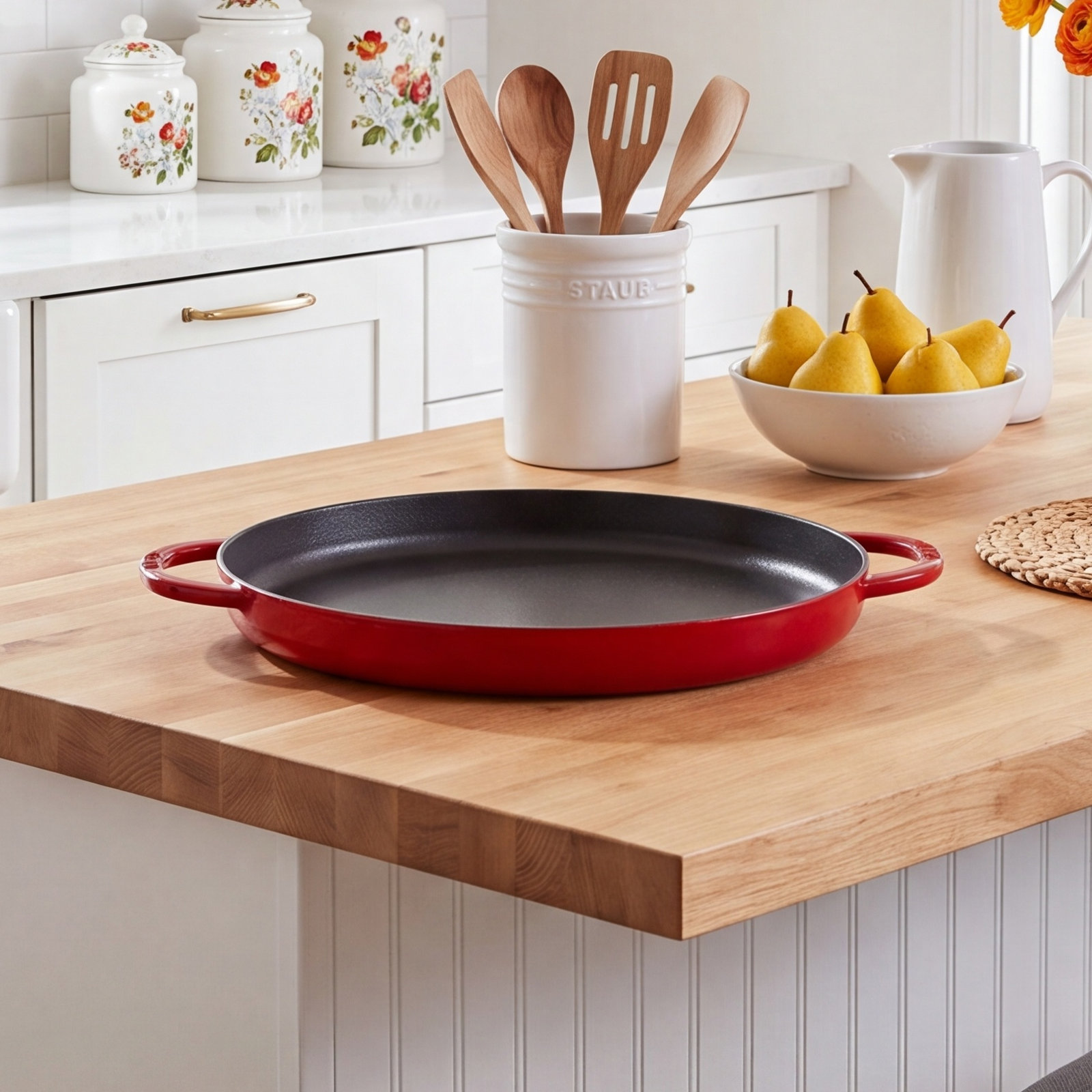 Staub Cast Iron Griddle, Cherry, 15.35"