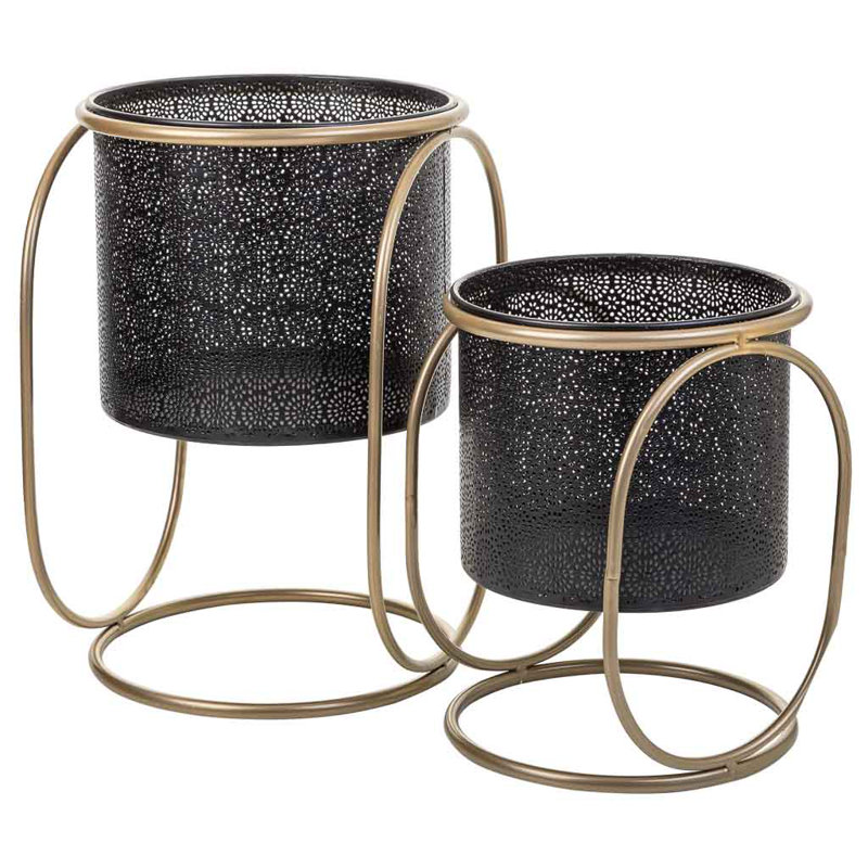 Abdiasis Plant Stand - Set of 2, Black