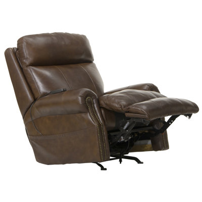 Vito Leather Power Rocker Recliner With Power Adjustable Headrest And Lumbar And CR3 Therapeutic Massage -  Red Barrel Studio®, 3DFEA424C62B4DF49656AB4EE0F4C2A5