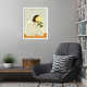 Lady With Chrysanthemum by Arty Guava Wood Framed Wall Art Print