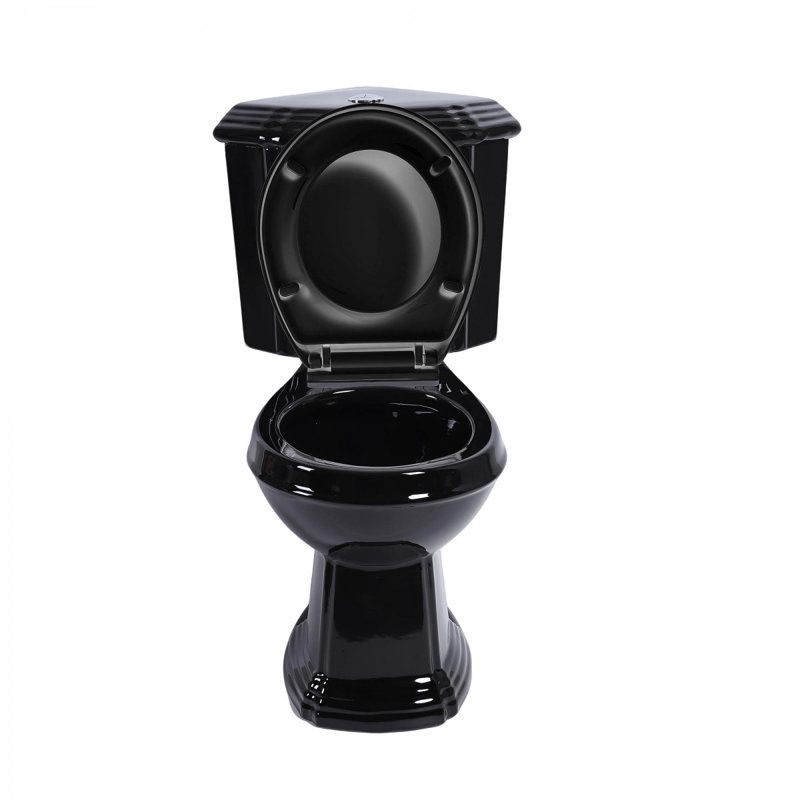 Round Black Corner Toilet Dual Flush Water Saver bathroom toilet with Slow Close Seat