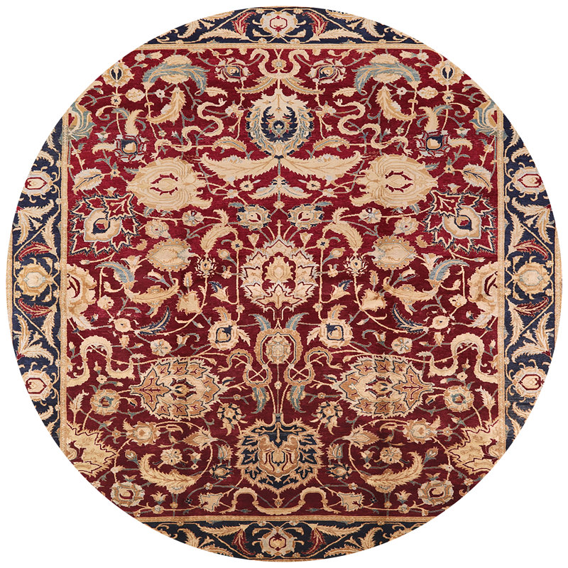 Tapis oriental rouge / beige Hamlig, Rond 8 pi