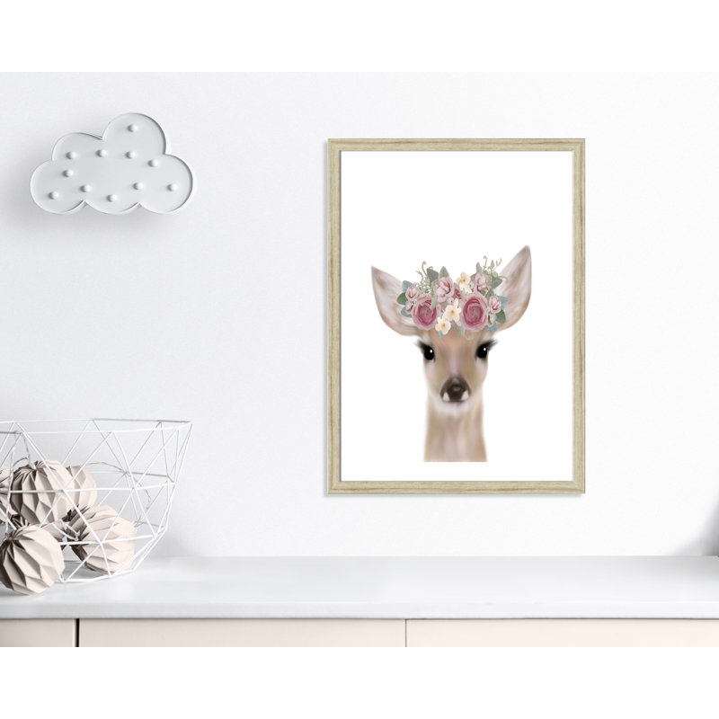 Décoration murale pour enfants, H 36,5 po x l 26,5 po x P 0,63 po, Beige Flat Framed