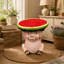 Table d'appoint cochon avec dessus melon d'eau, multifonctionnel pour la maison et le jardin, idéal pour la décoration et l'utilisation pratique