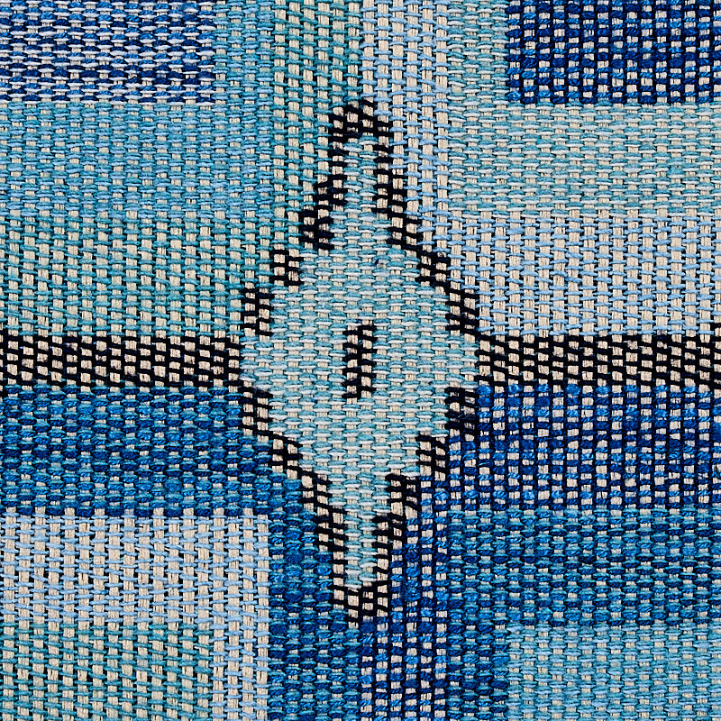 Tissu Kuzma, Bleu