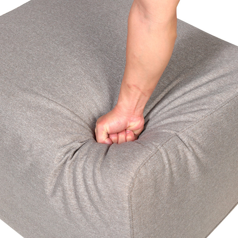 Upholstered Indoor/Outdoor Ottoman, Brown