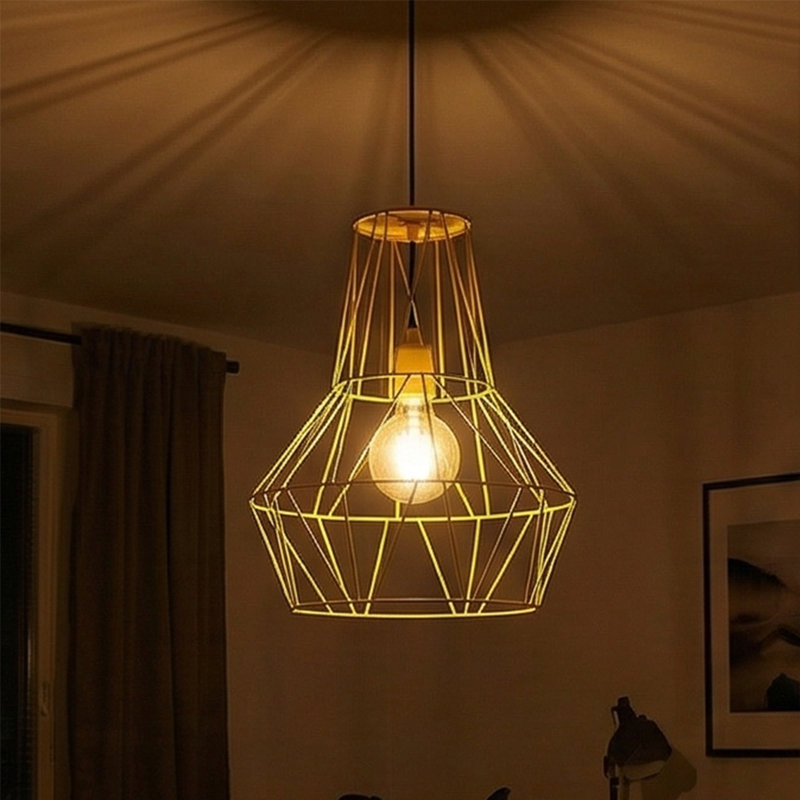 Luminaire suspendu réglable Vertex Cage, Jaune