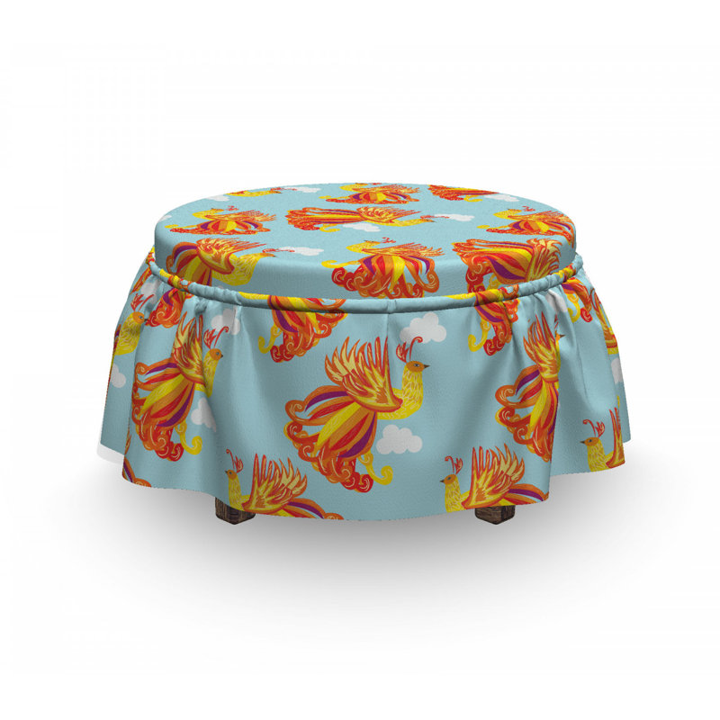 Housse pour repose-pieds fire oiseau plumes