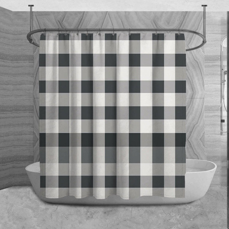 Rideau de douche Malesia Gingham, H 93 po x l 70 po