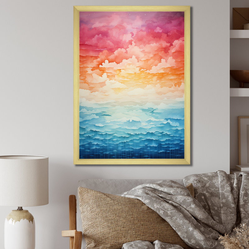 Colourful Sky Photo Infinite Horizons II - Landscape & Nature Wall Decor, H 40 po x l 30 po x P 1,5 po, Cadre photo doré
