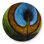 Peacock Feather Center - Blue Round Outdoor Area Rug for Home Decor
