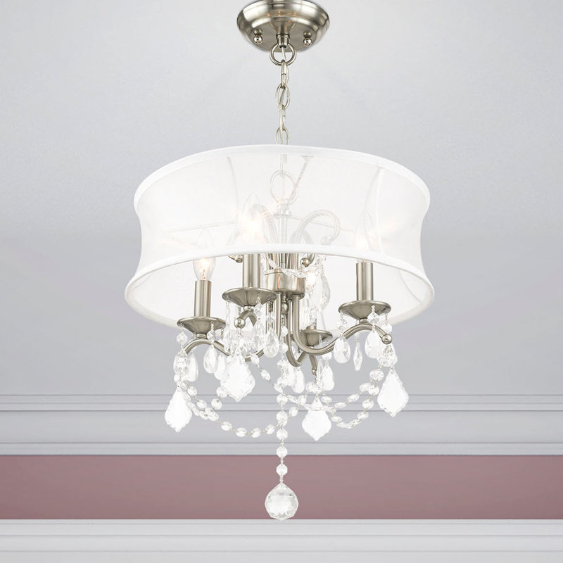 Lustre 4 lumières en nickel brossé