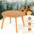  2PCS Outdoor Acacia Wood Side Table Patio 24.5'' Round End Table w/ Slatted Tabletop-816374708