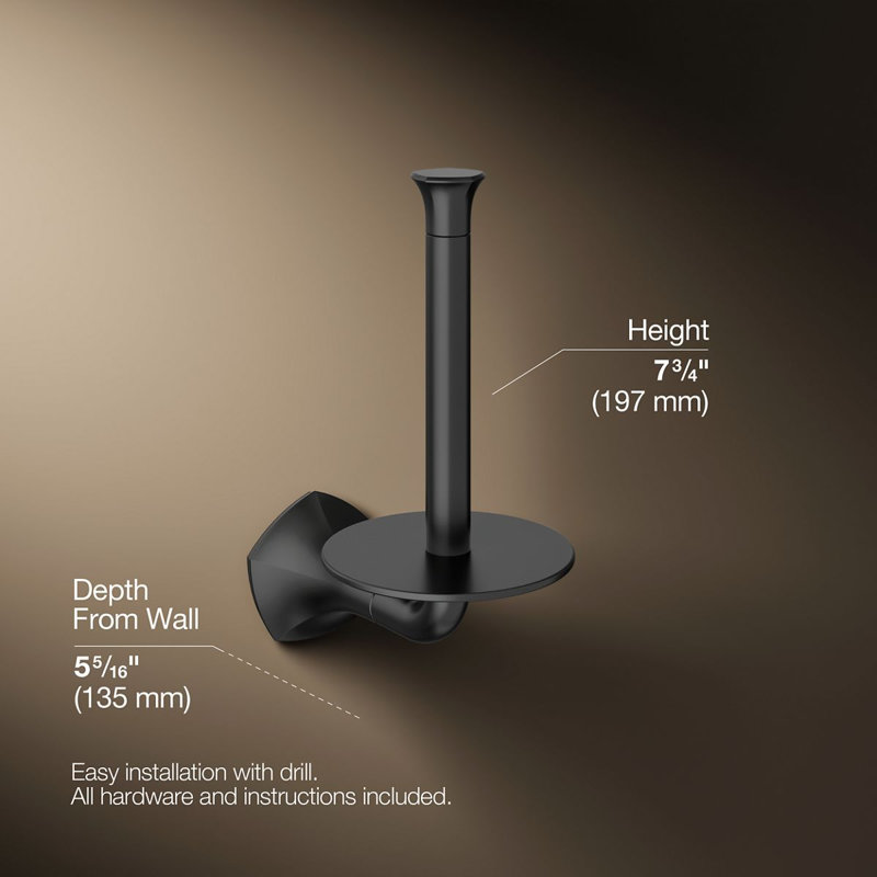 Occasion Vertical Toilet Paper Holder, Matte Black
