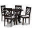 Ensemble de salle à manger 5 pièces en tissu gris avec revêtement brun, H 37,4 po x l 18,1 po x P 20,3 po-987097210